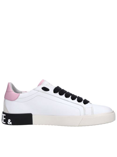 Portofino Vintage leather sneakers DOLCE&GABBANA | CK2203 AO900 8Z079BIANCO-ROSA CONFETTO